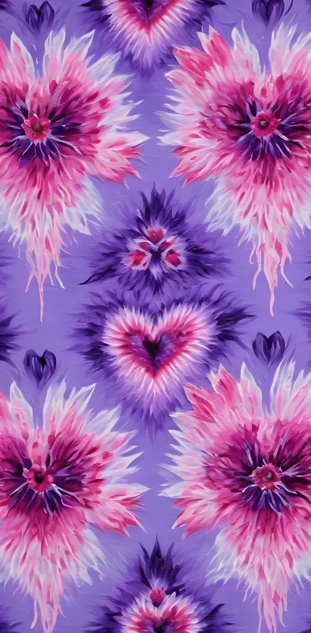 Kaleidoscope style Pink Purple Tie-Dye