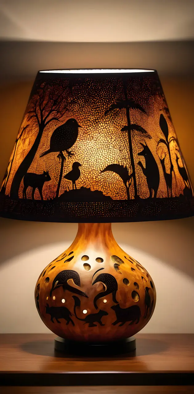 Petroglyph Gourd Lamp Art Inspiration