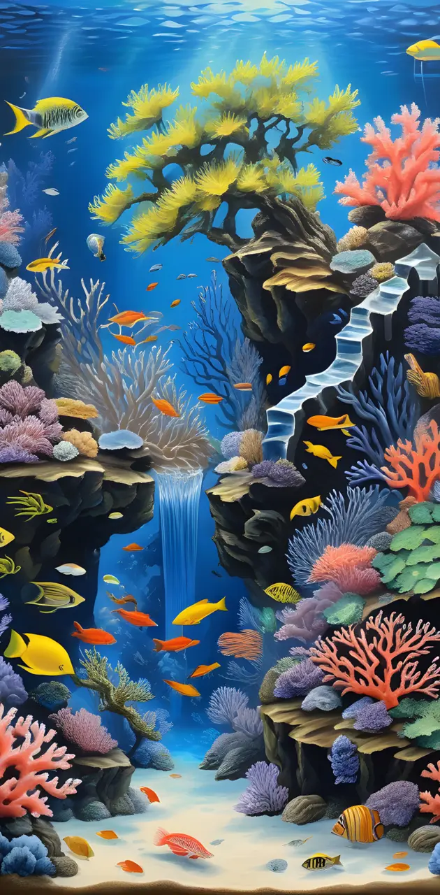 underwater fall aquari