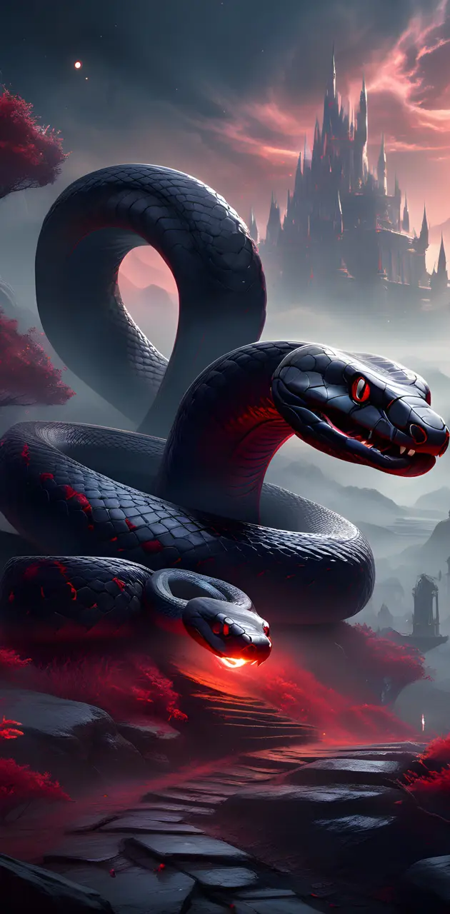 Black and red snakes