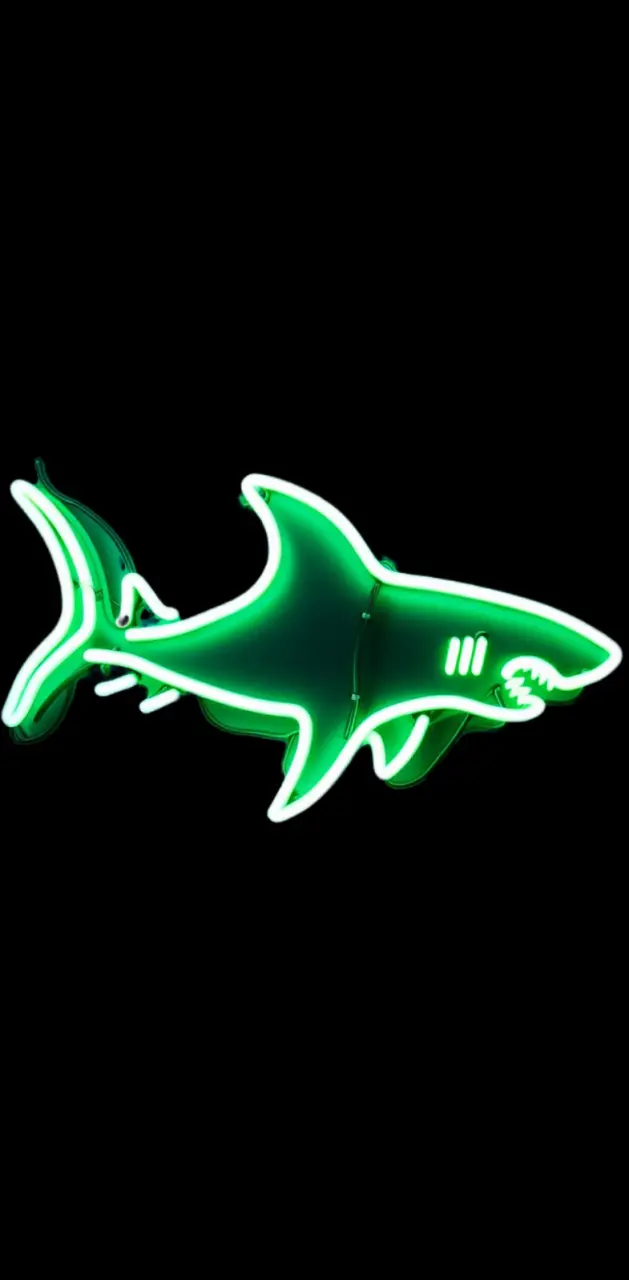Green Shark Neon Sign