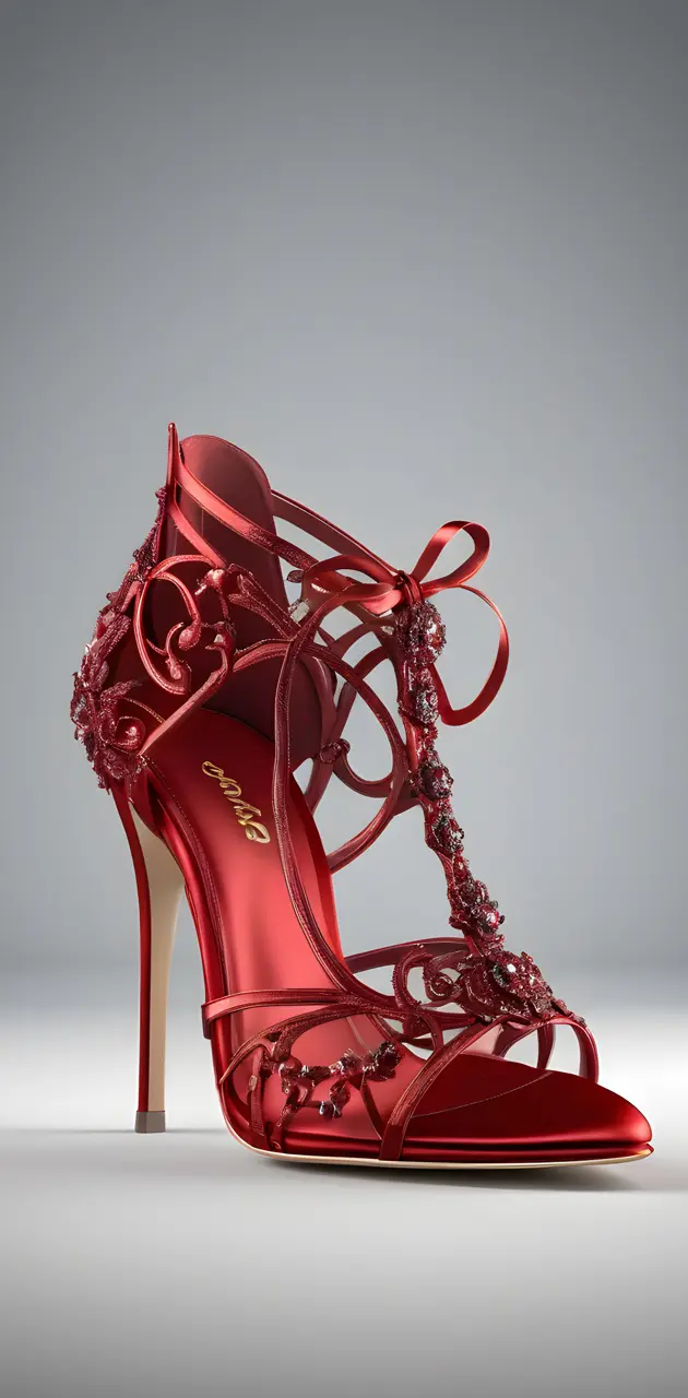 red, glamorous ladies footwear