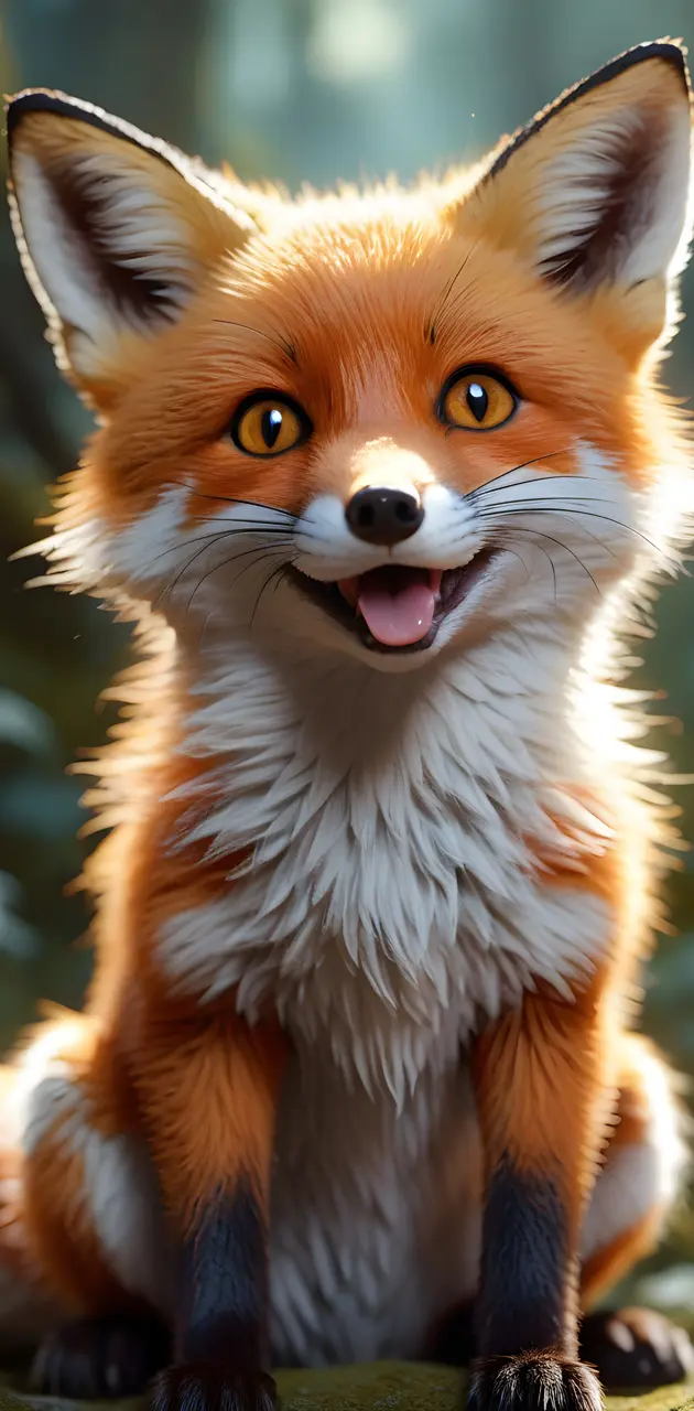 a fox with its mouth open