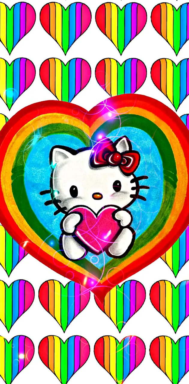 Hello kitty rainbow iphone wallpaper