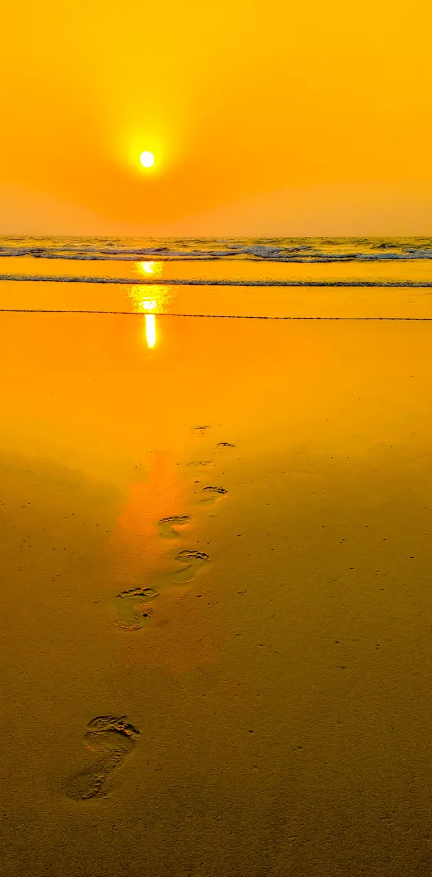 Feet print on sand