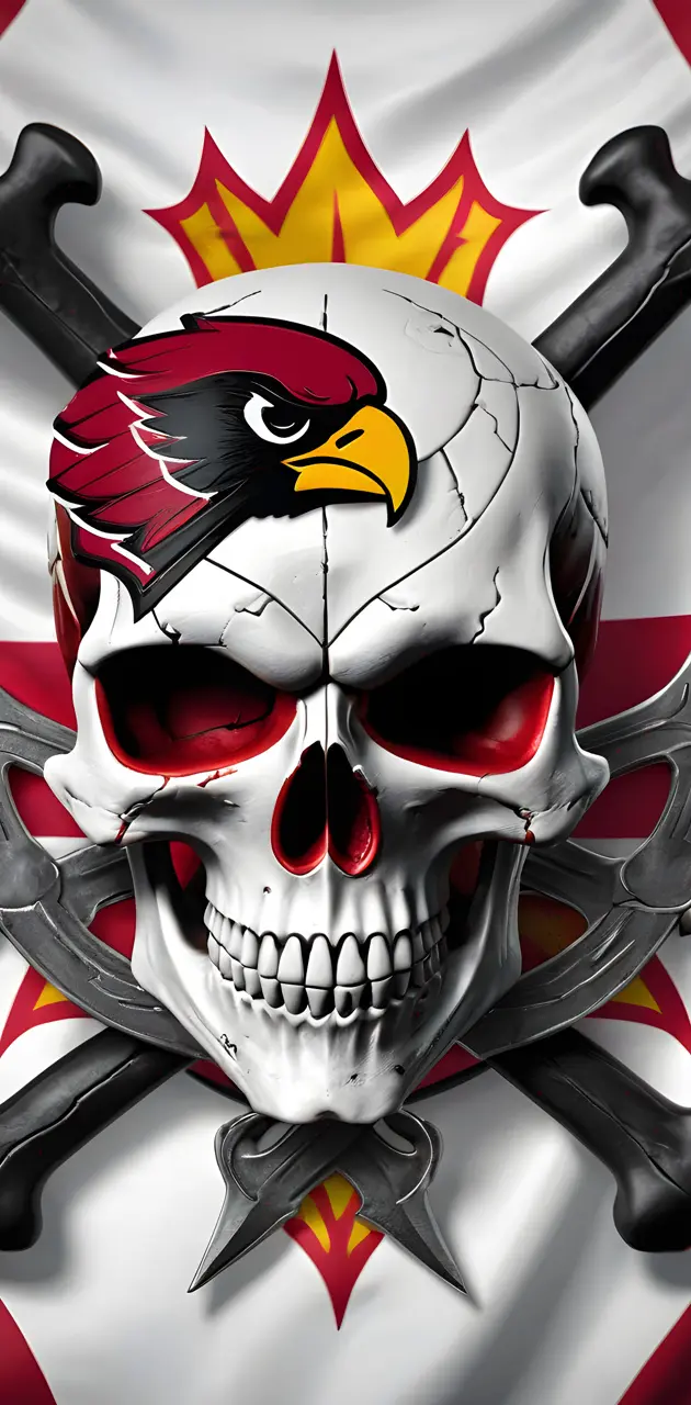 skull red and white yin and yang Arizona Cardinals