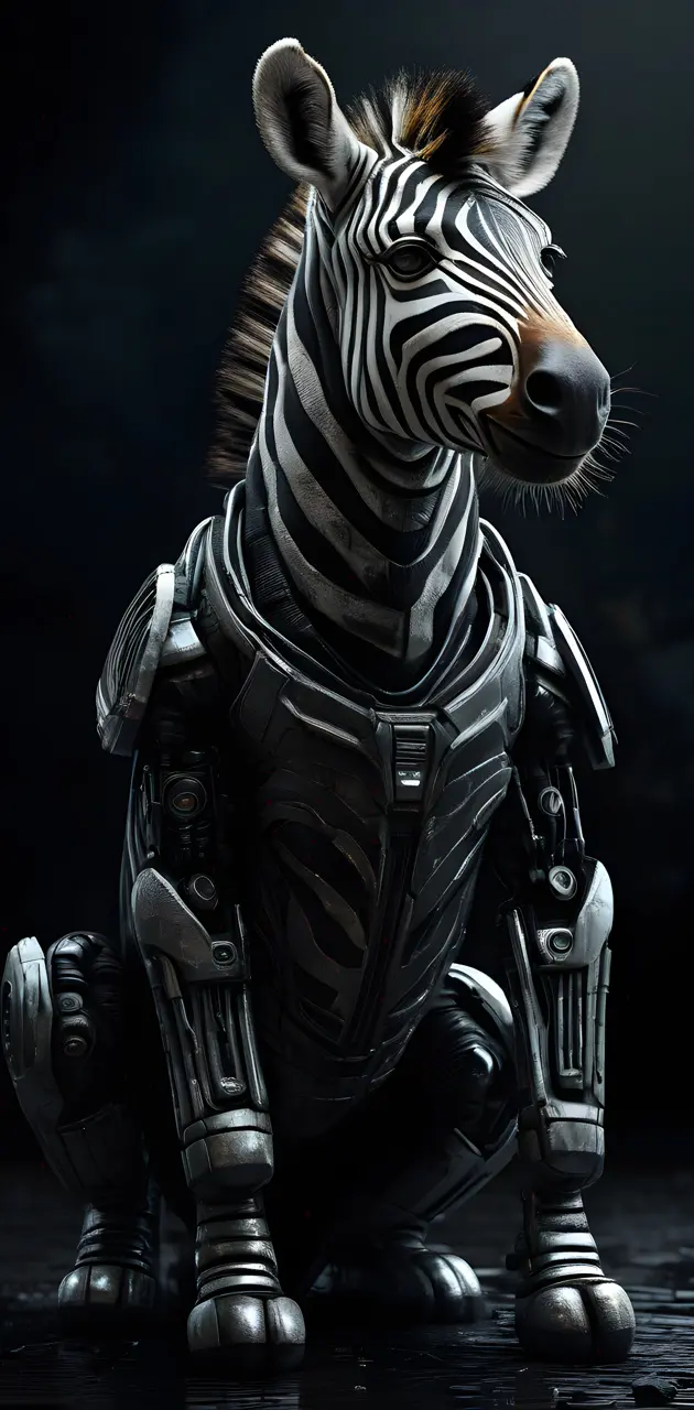 a zebra wearing armor