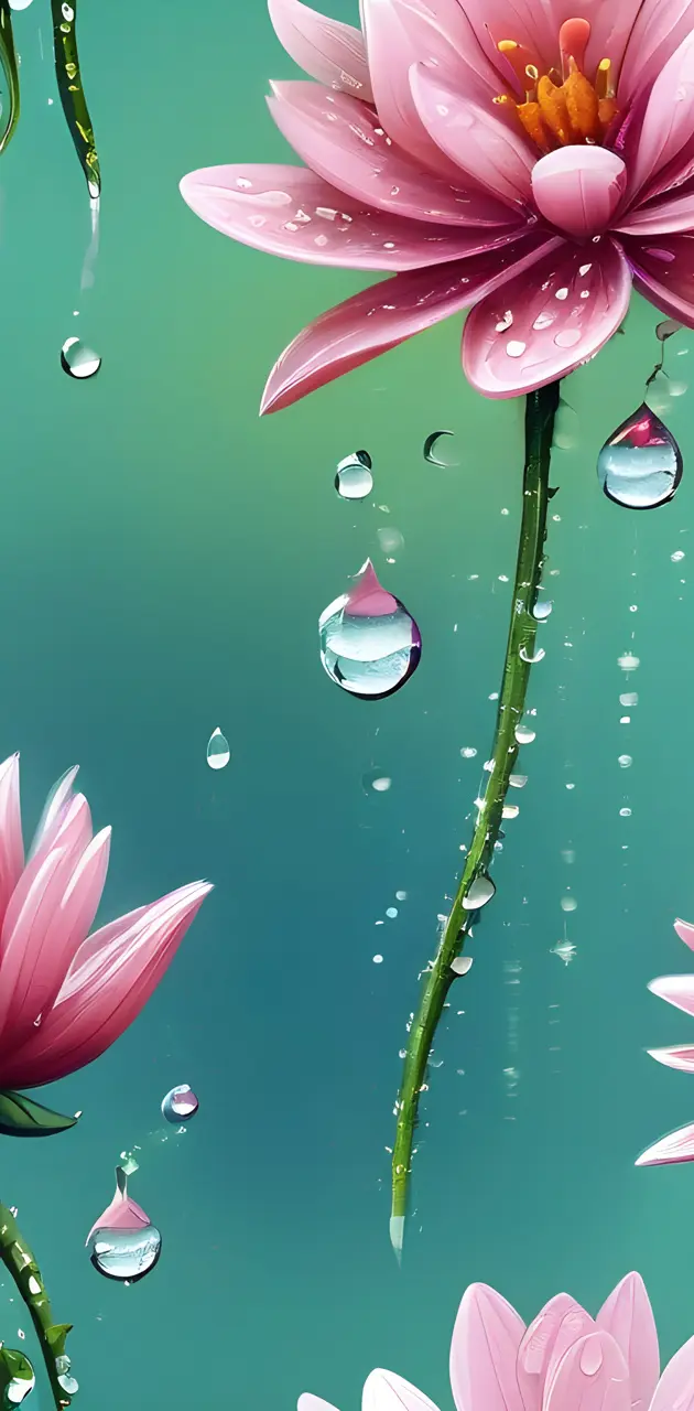 beauty water drop flower