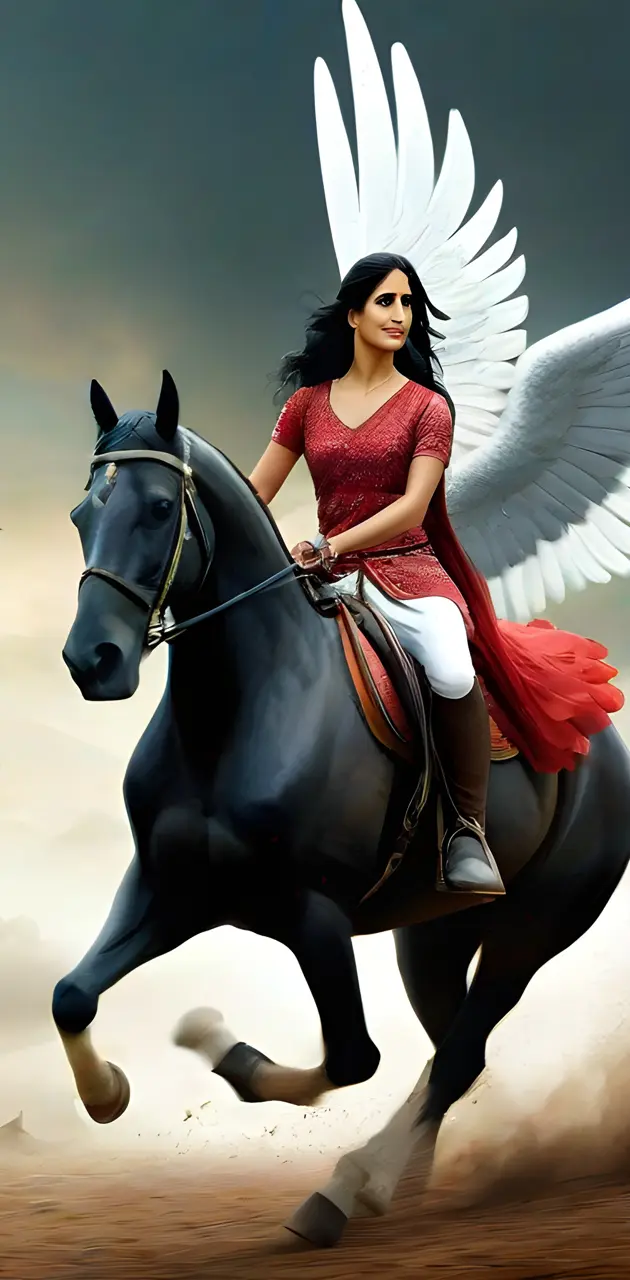 Dream girl Bollywood actress Katrina on horse with wings