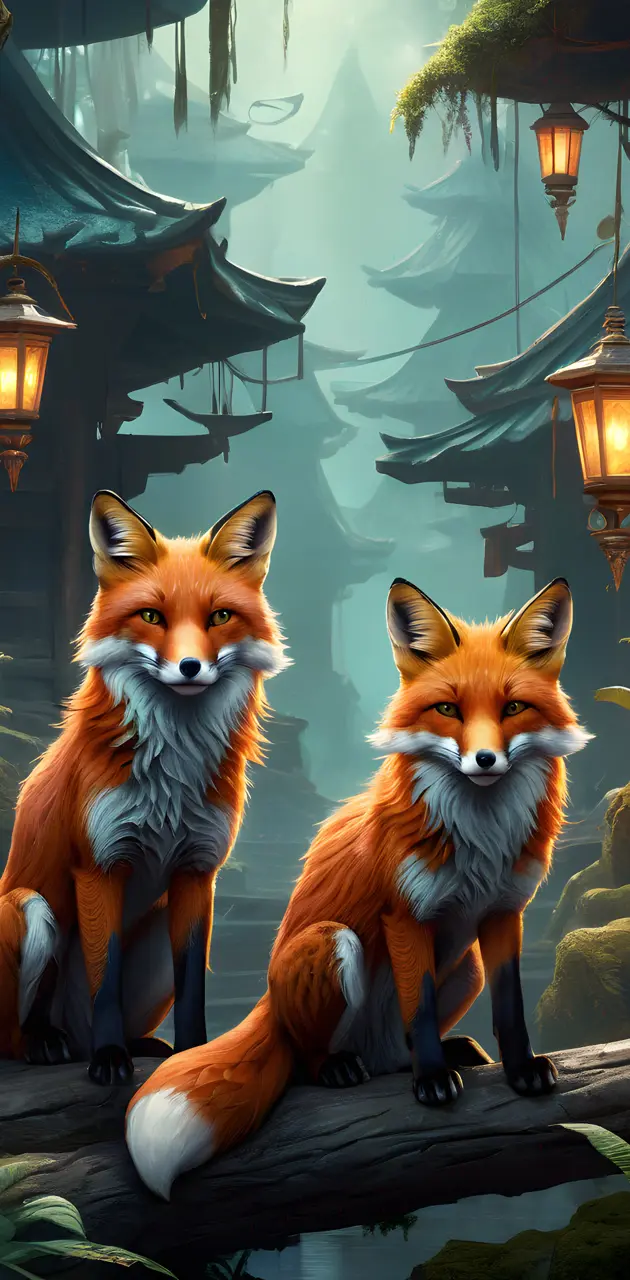 Cute foxes 🦊