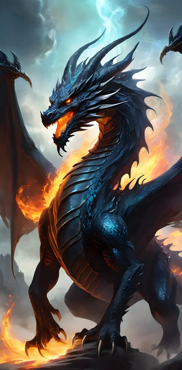 black flamed dragon