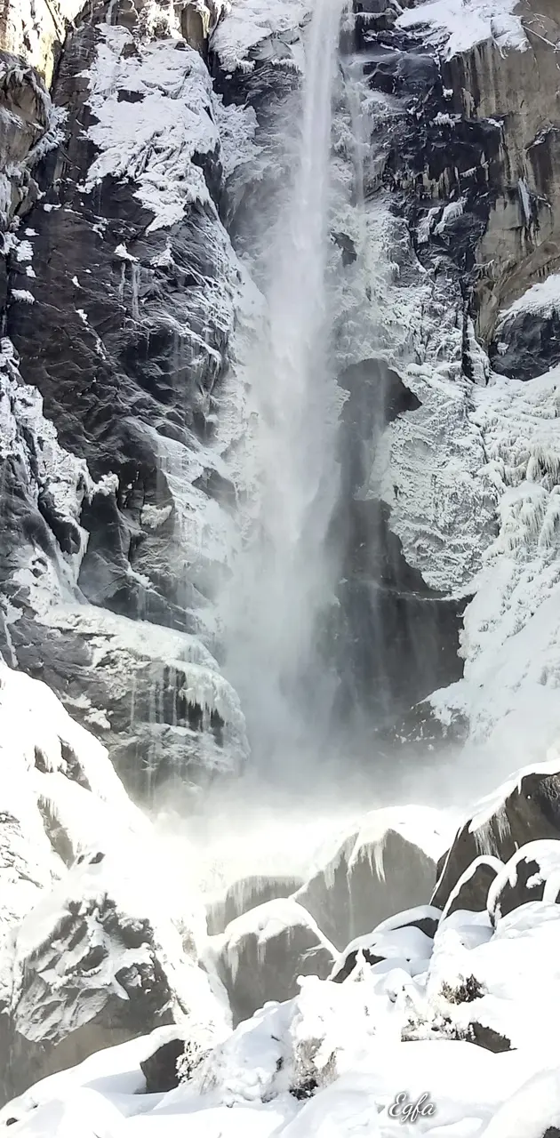 Waterfall in Snow