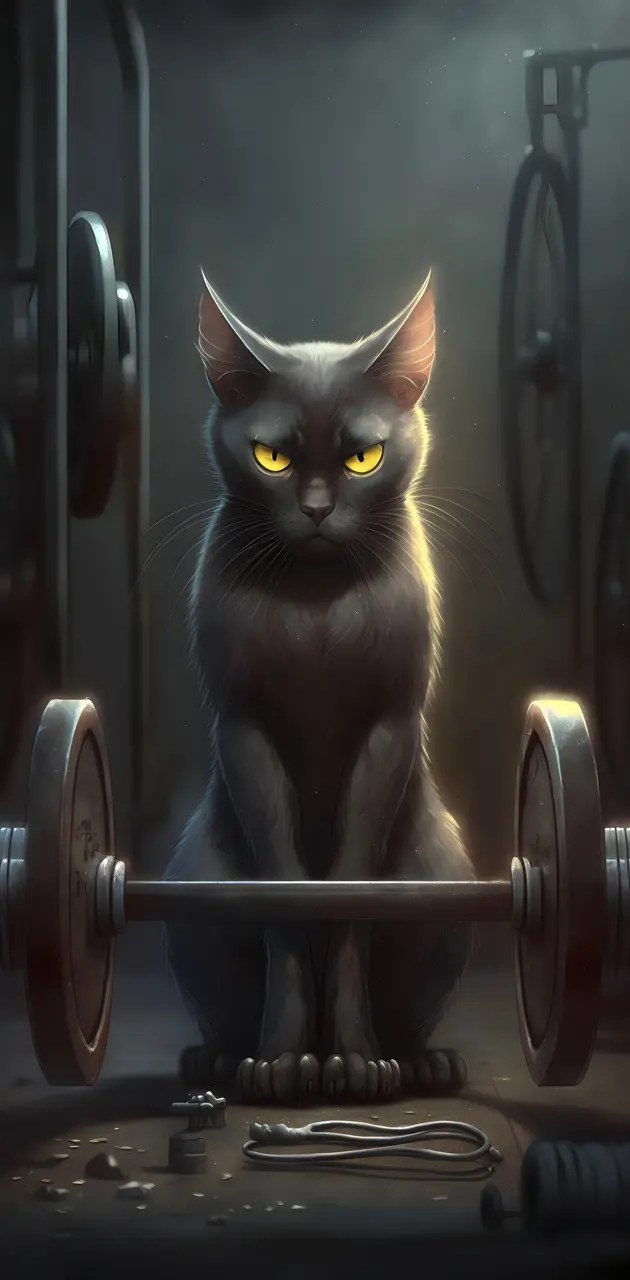 Gym black cat 
