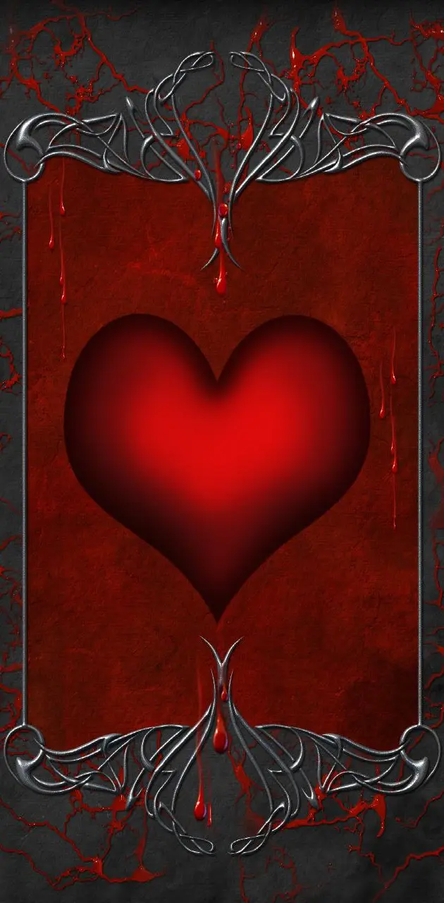 red gothic heart background