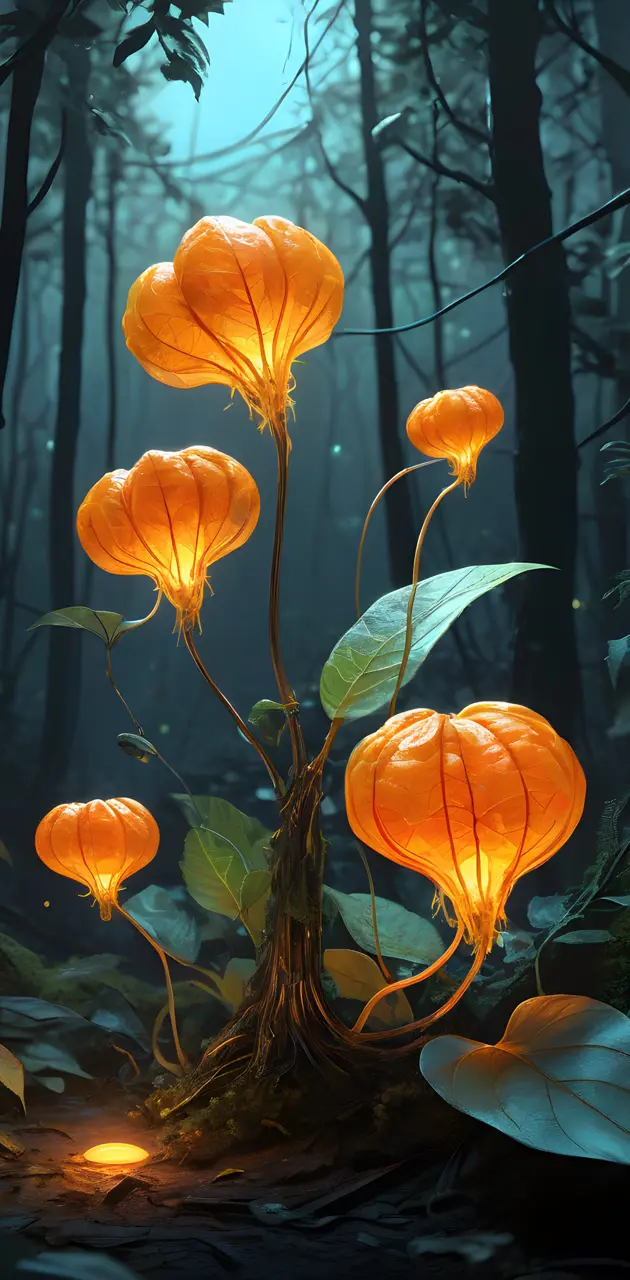 Bioluminescent Chinese Lanterns Lunarpunk Inspiration