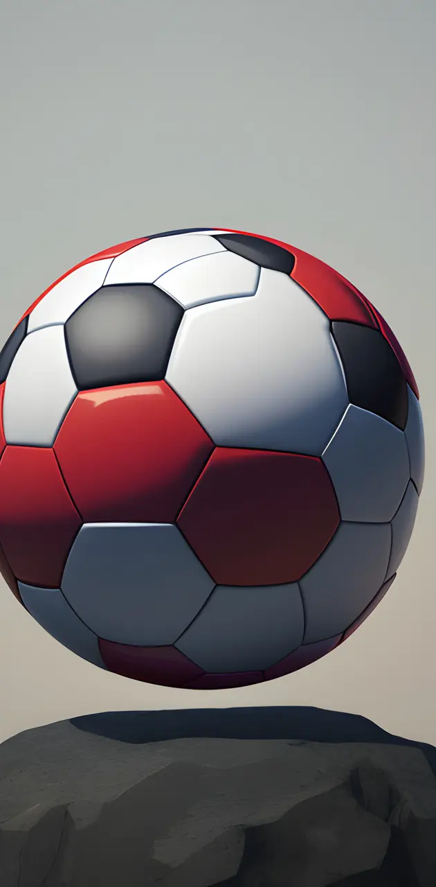 a red and white football ball