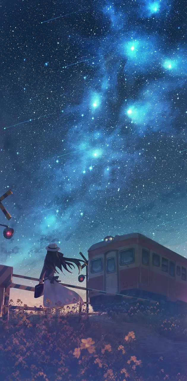 starry anime sky