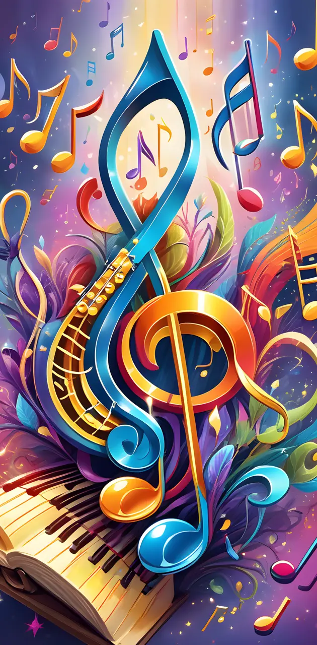 Colorful musical notes 2