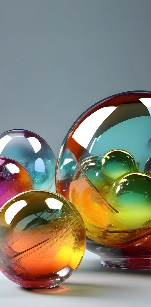 a group of shiny balls