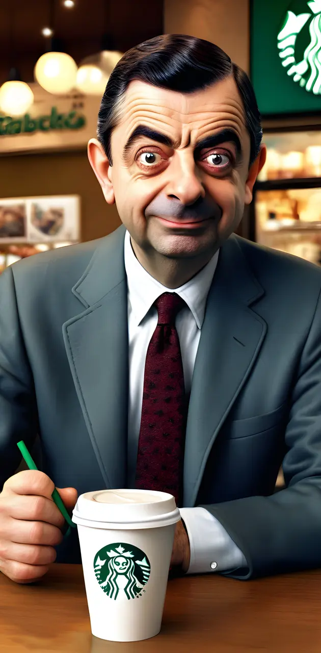 Mr Bean at starbucks