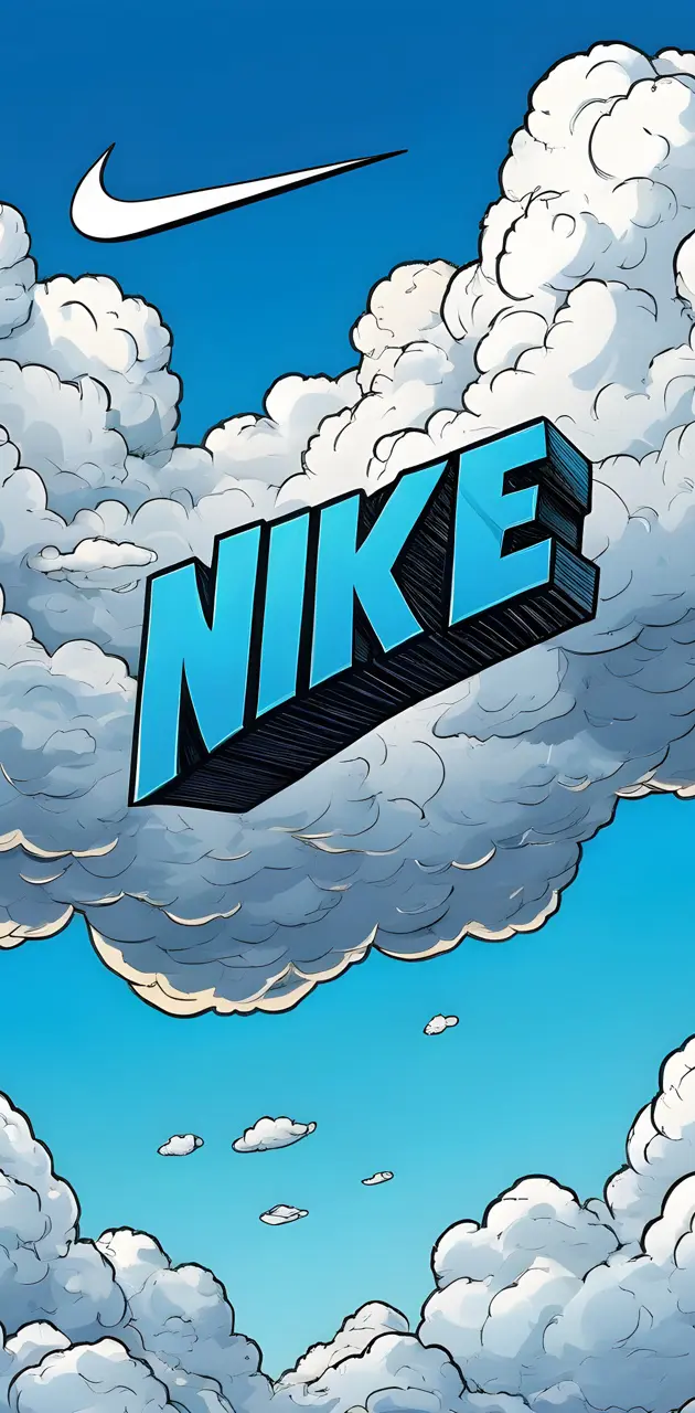 Nike symbol clouds