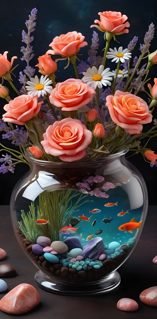 Flowers and fish