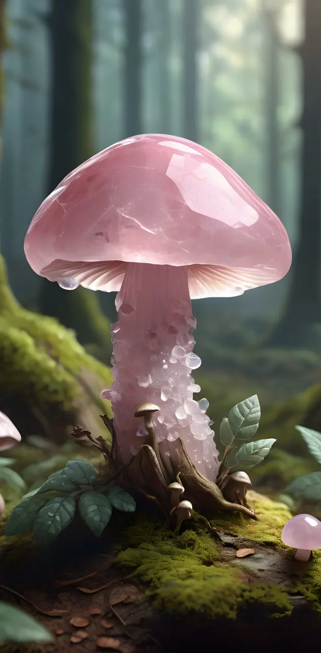 rose quartz mushroom