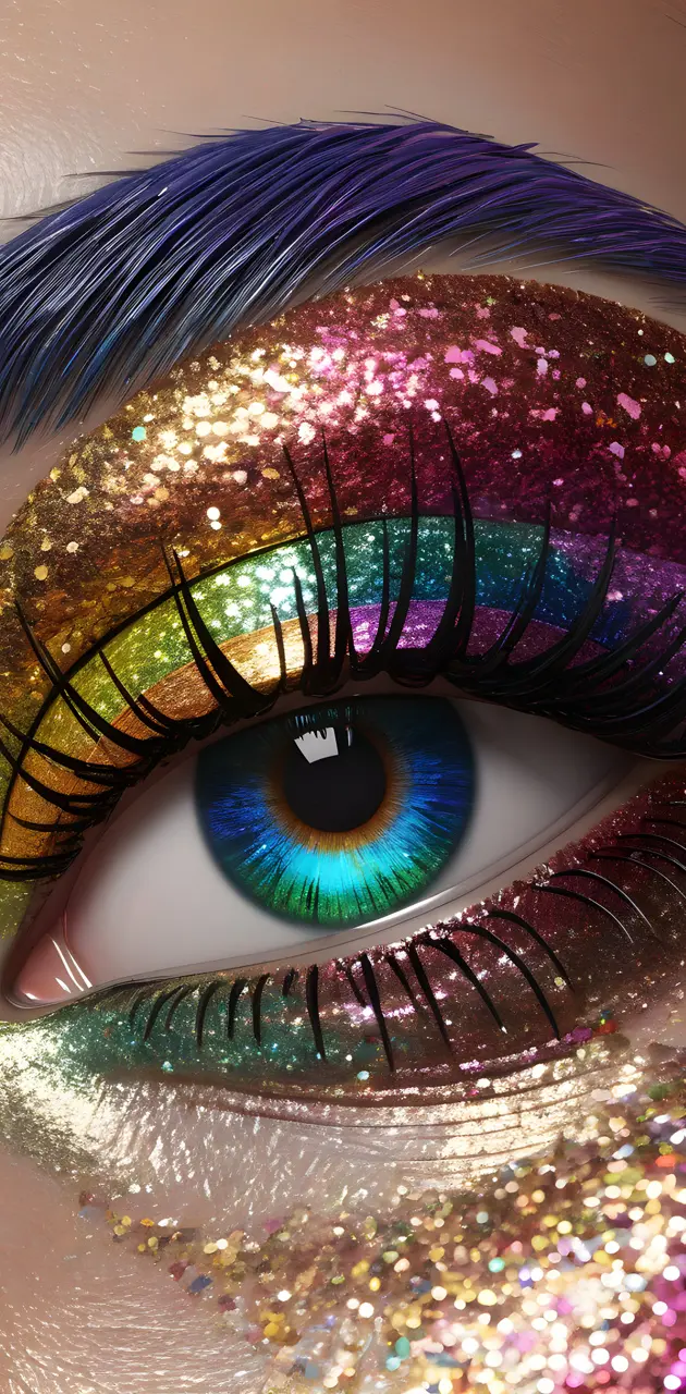 Rainbow Glitter Eyeshadow