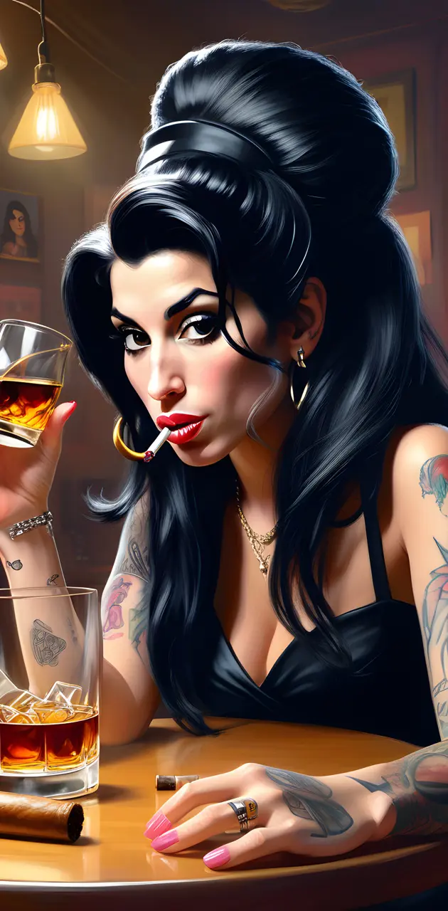 Amy Winehouse in the bar