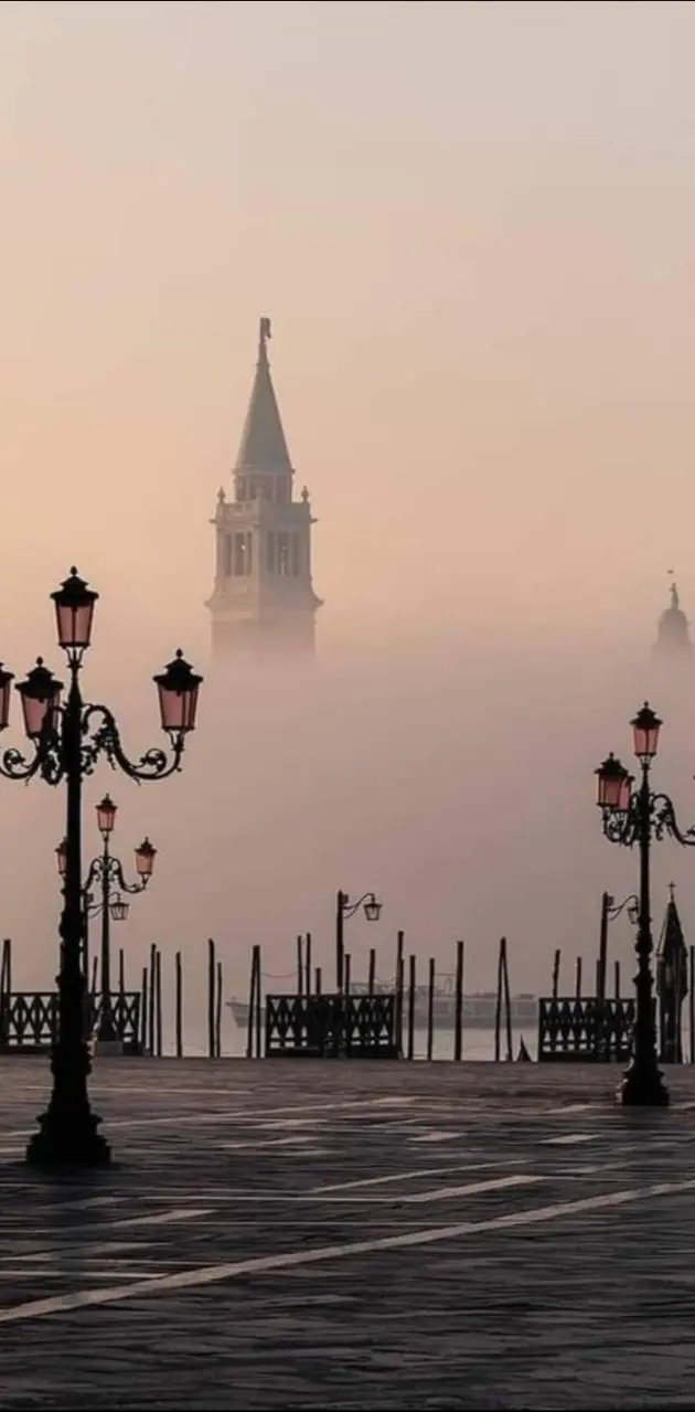 The city in the fog