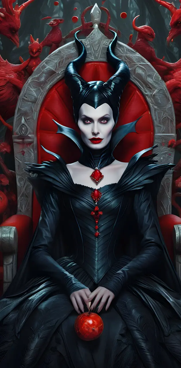 Maleficent in red