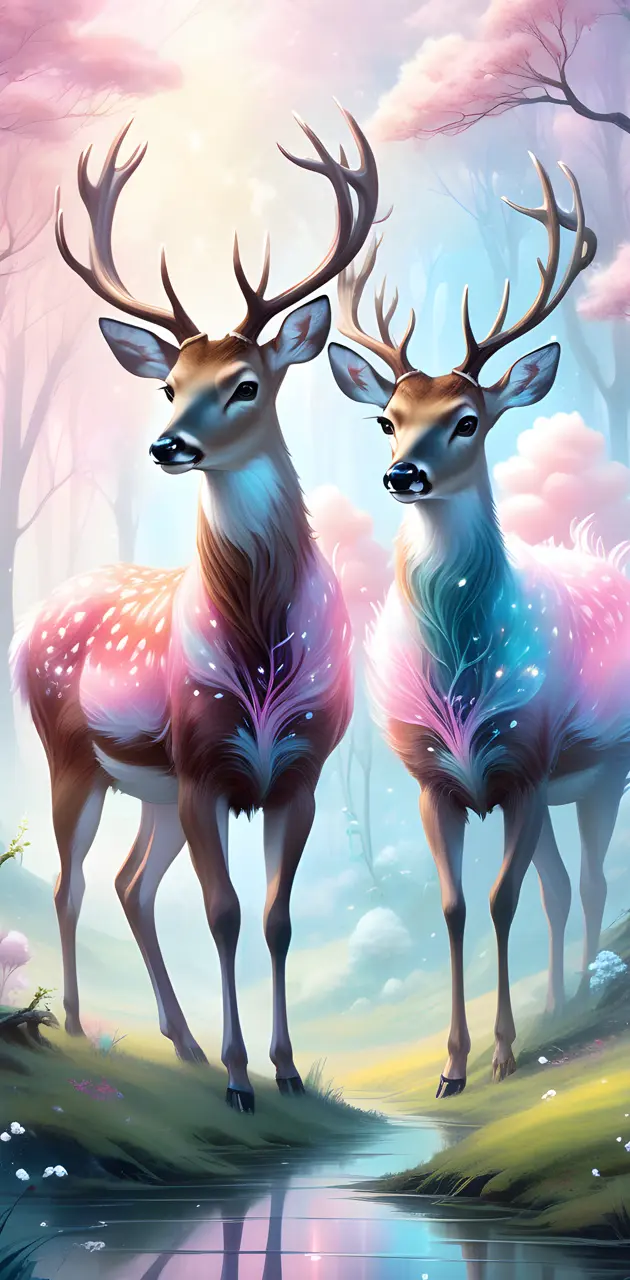 Two cotten deers