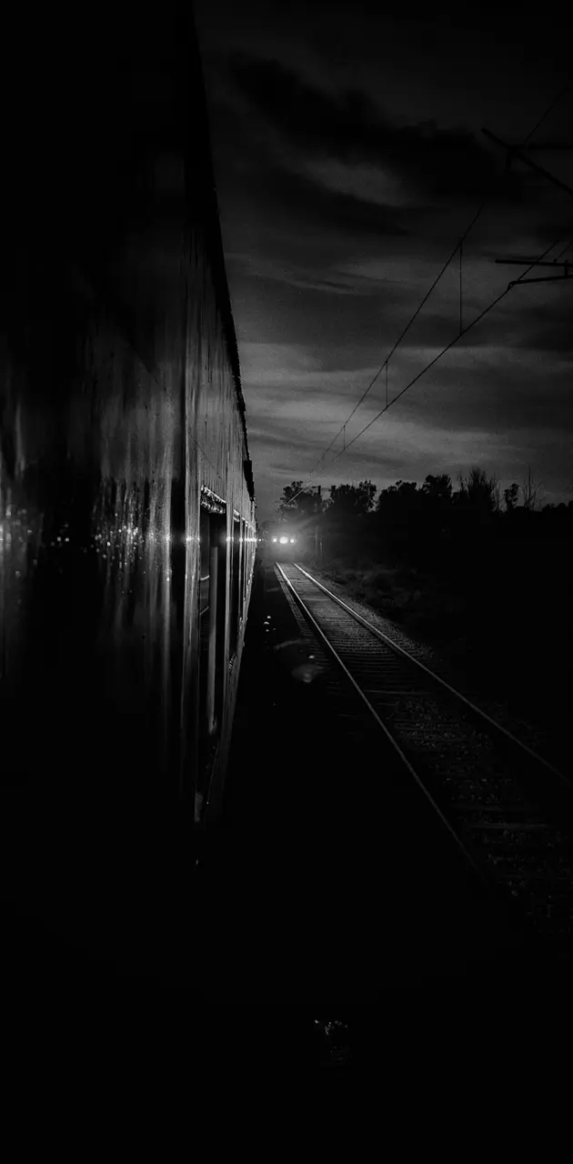 BW evening train