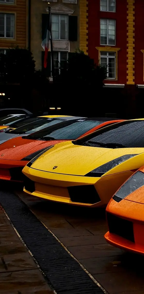 Lamborghinis In Rain