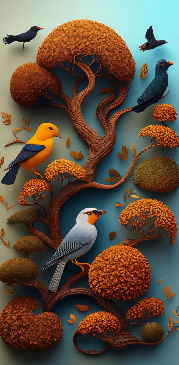 Birds on tree
