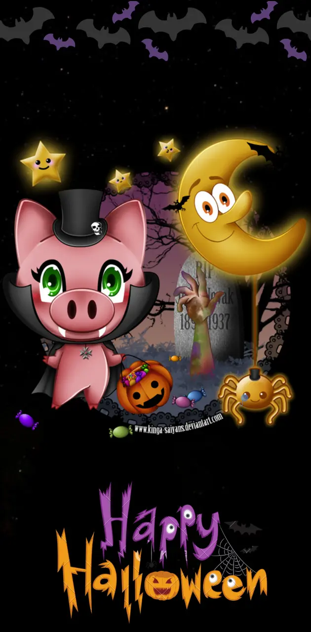 Halloween Pig black