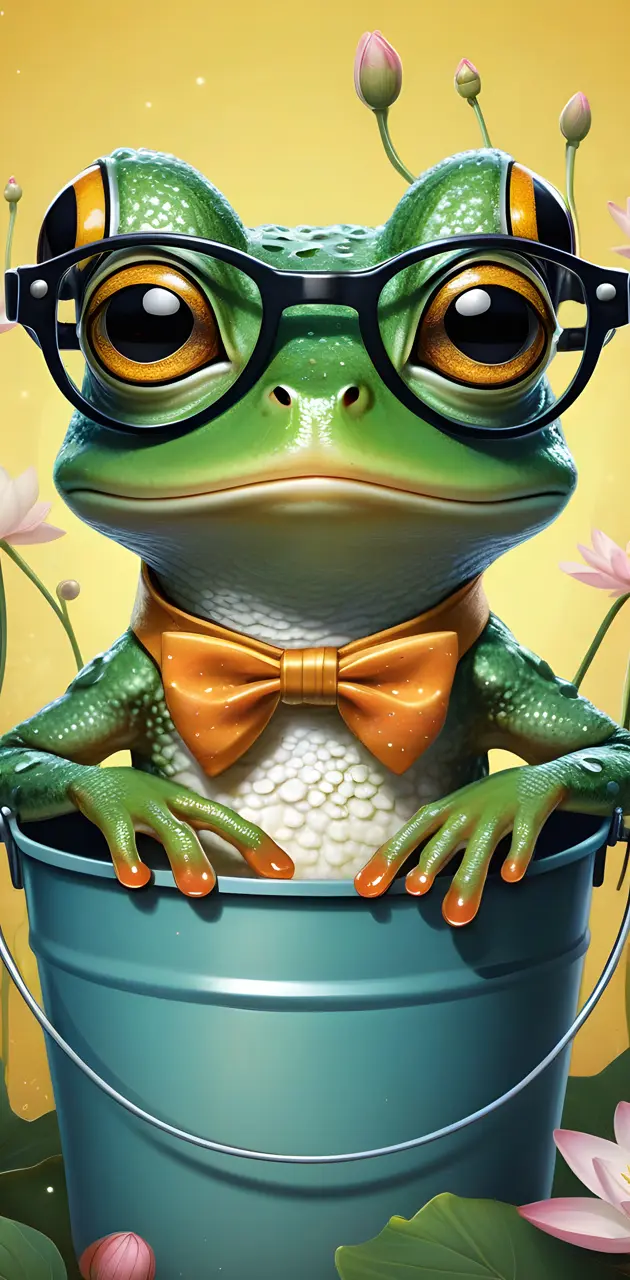 a frog wearing glasses