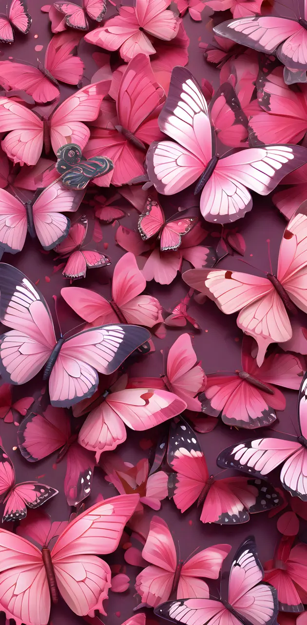 pink butterflies background