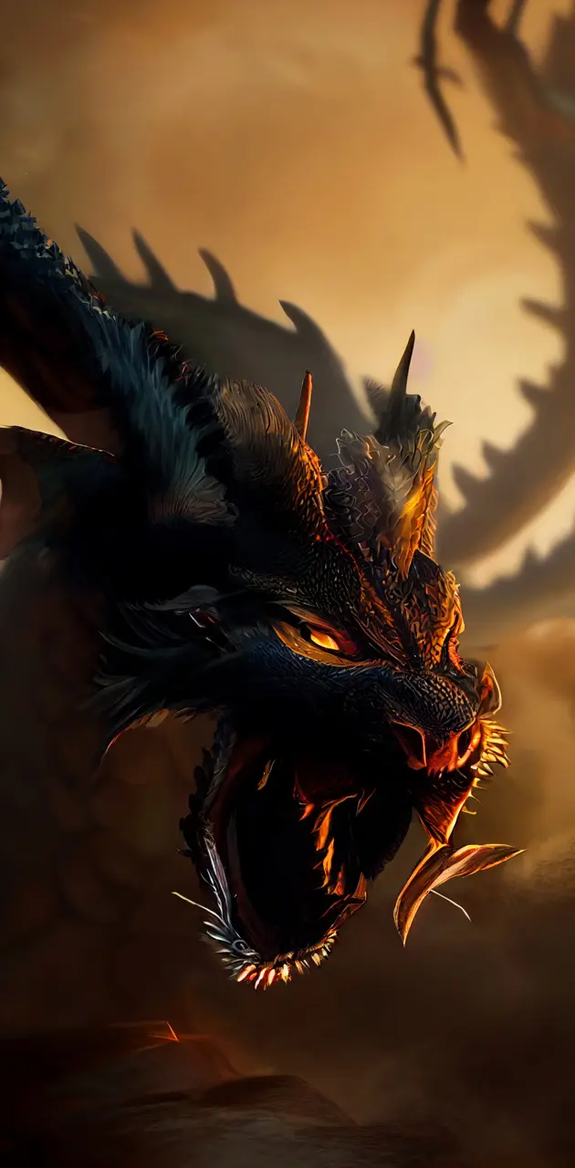 angry flying dragon