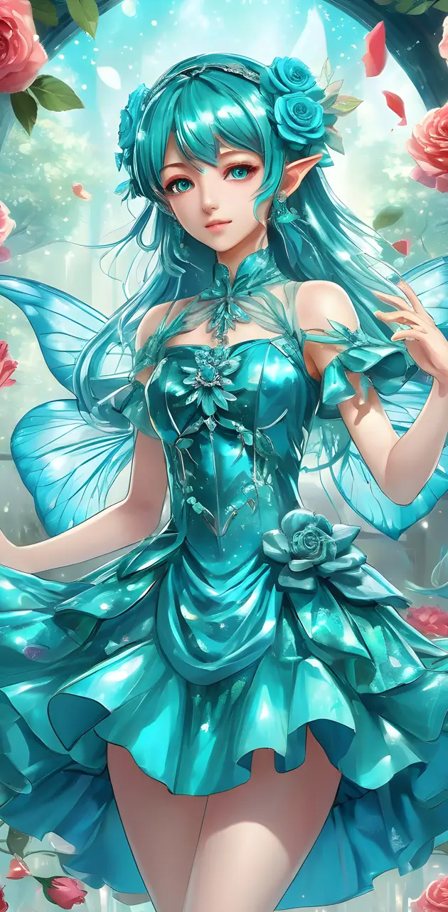 turquoise roses fairy