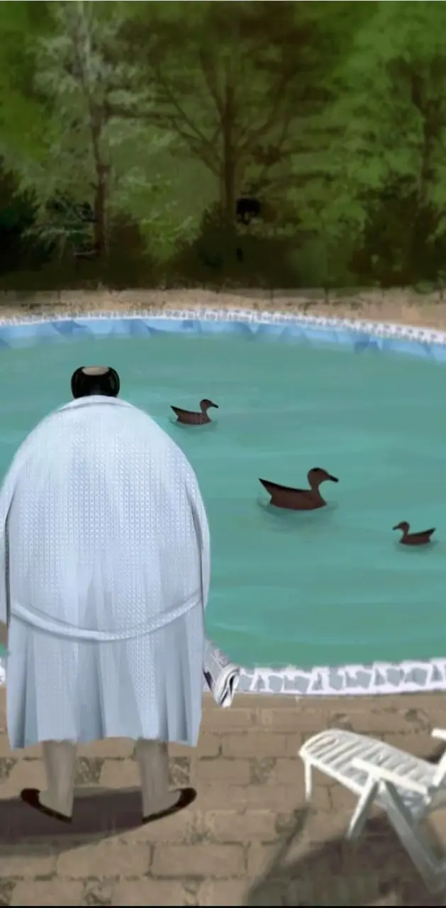 Tony Soprano duck in pool