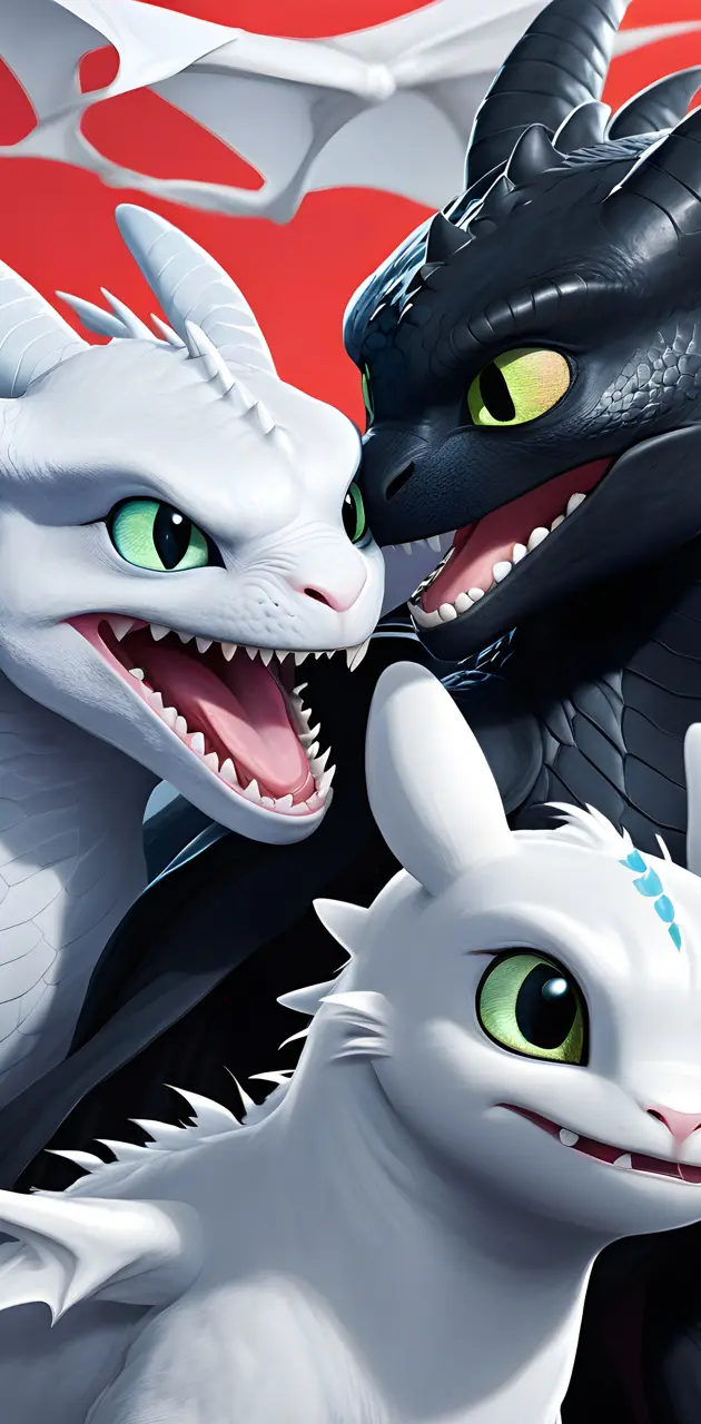 Toothless,lightfury and Pouncer