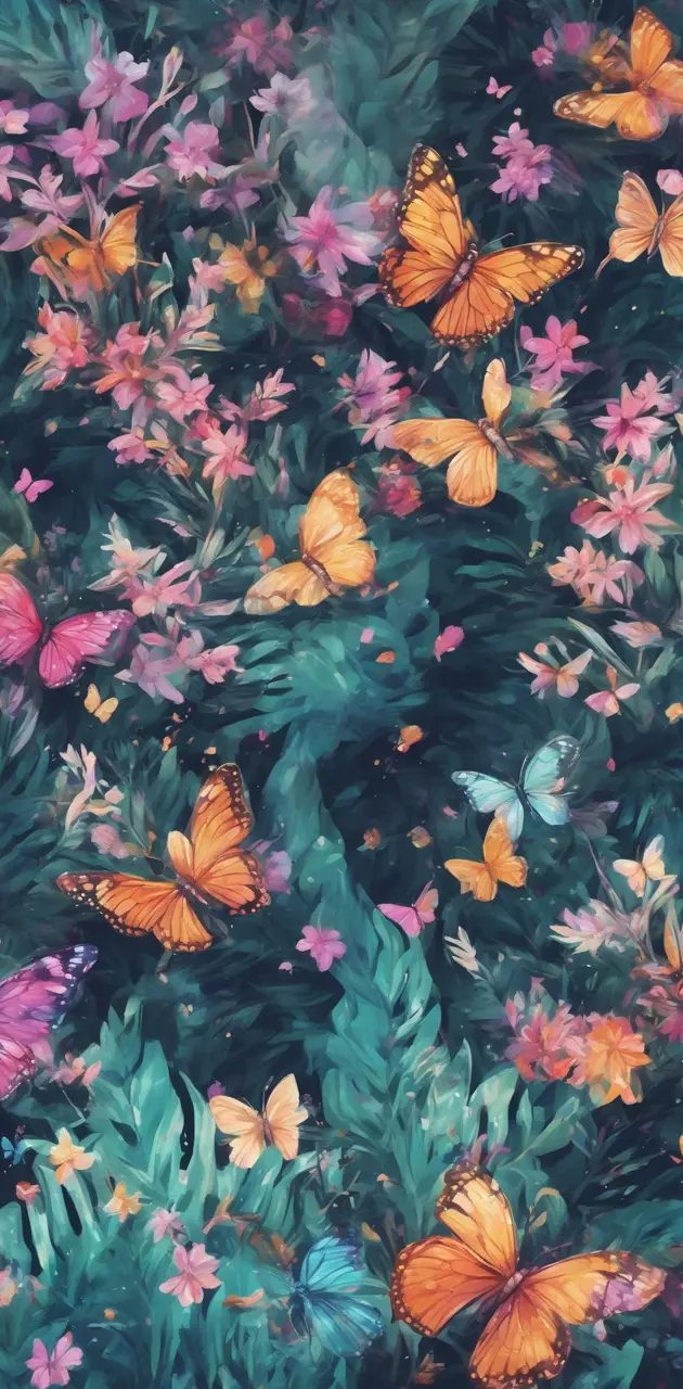 Butterflies in flowers