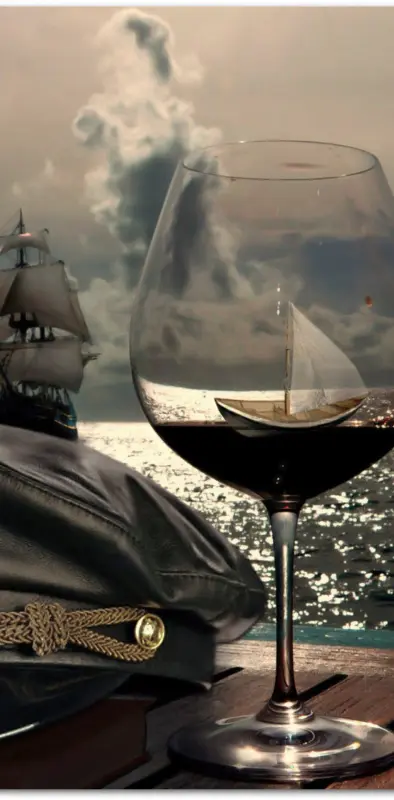 ship in wine glass