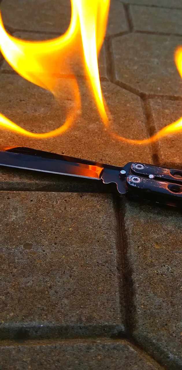 Knife in flames
