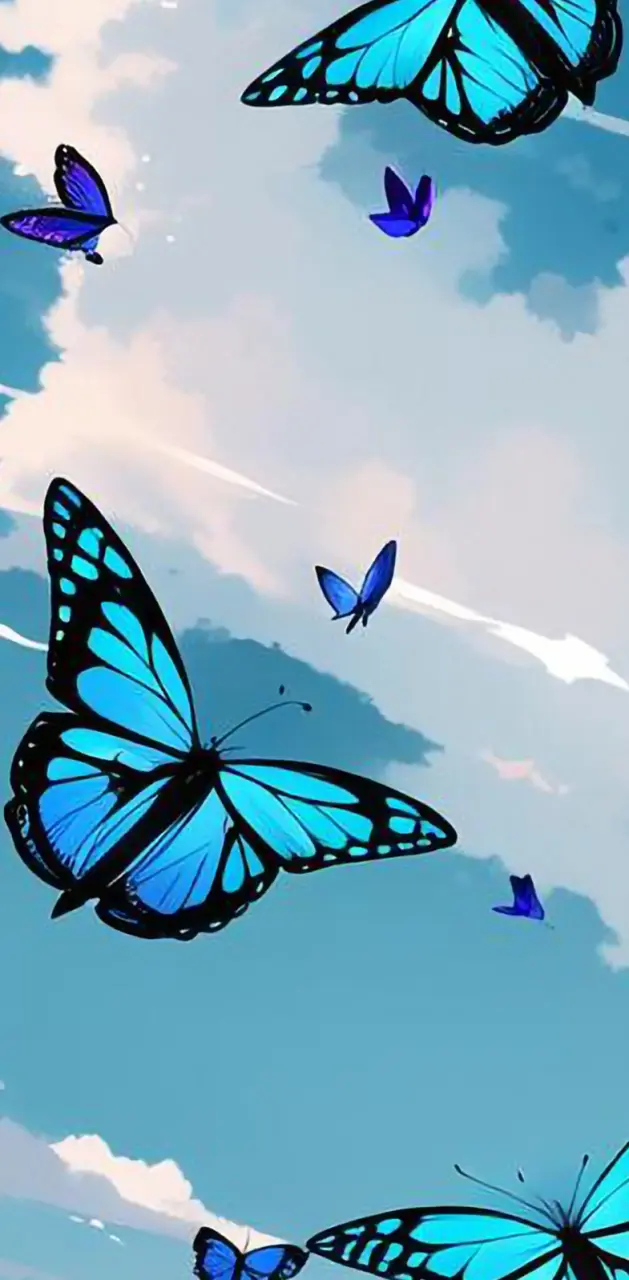 Butterflies Flying