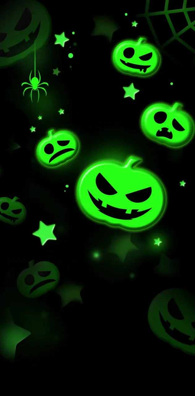 Green Halloween Pumpki
