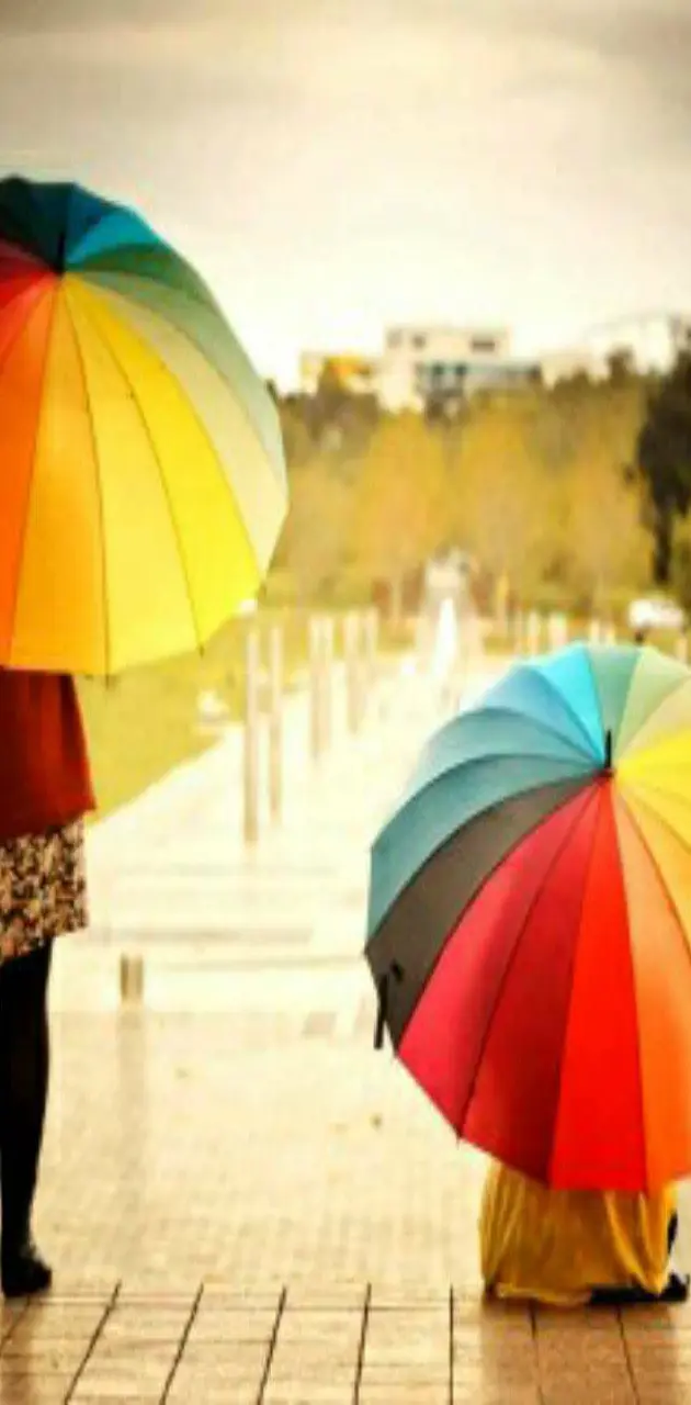 Rain and umbrella