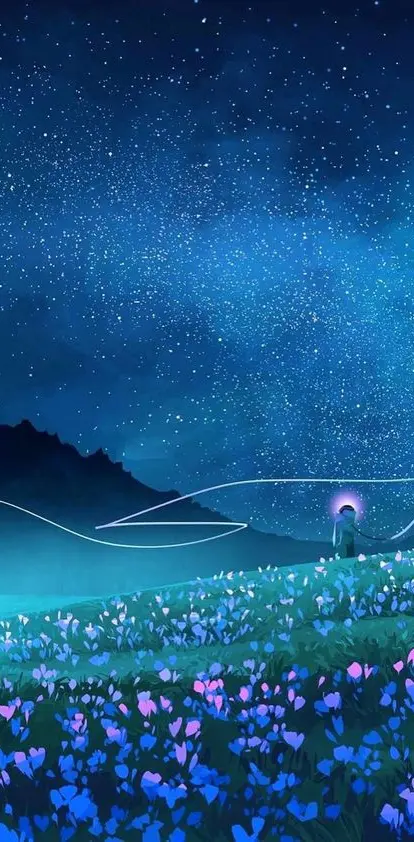 Starry nighty meadow 