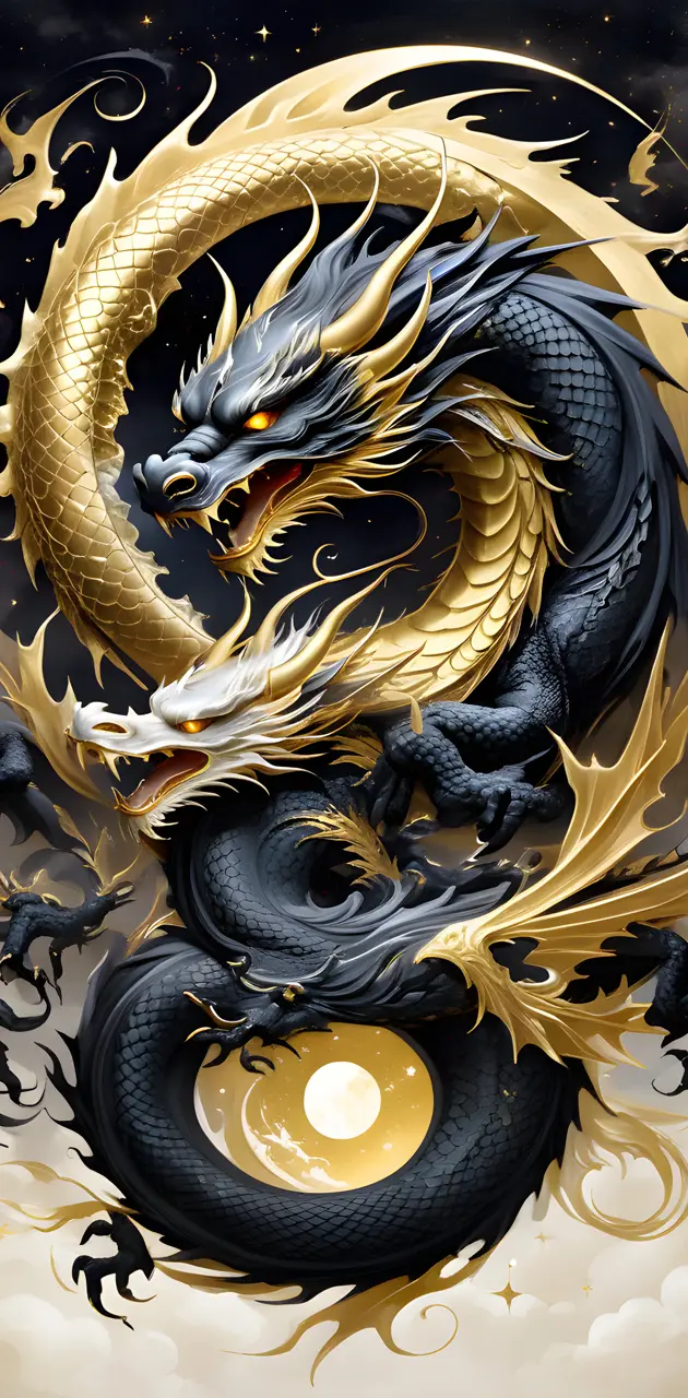 Gold and black dragon